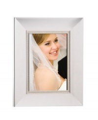 Picture perfect. With a combination of polished silver plate and pretty pearl inlay, the Jubilee picture frame from Lenox showcases special moments with resplendent grace. Picture perfect. With a combination of polished silver plate and pretty pearl inlay, the Jubilee picture frame from Lenox showcases special moments with resplendent grace.