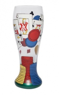 Lolita Hand Painted Pilsner Glass, Poker Lolita Hand Painted Pilsner Glass, Poker