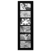 Adeco [PF0167] 6-Opening Black Wood Wall Hanging Picture Photo Frame - Home Decor Wall Art,Holds Six 4 x 6 Photos