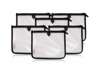 xo(eco) by BlueAvocado Re Zip Medium Lunch Bag, 6-Pack, Black/Cream