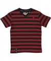 LRG Gitz V-Neck T-Shirt (Sizes 2T - 4T) - red, 4t