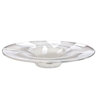 This sculptural platter from Evolution by Waterford adds an artful element to entertaining. Its striking glass silhouette is embellished with swirling white designs. This sculptural platter from Evolution by Waterford adds an artful element to entertaining. Its striking glass silhouette is embellished with swirling white designs.