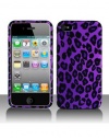 iPhone 4 Graphic Case - Purple/Black Leopard