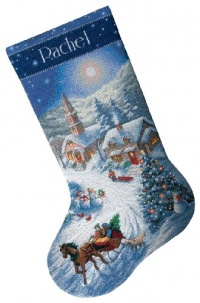 Dimensions Needlecrafts Gold Cross Stitch Sleigh Ride at Dusk Stocking Dimensions Needlecrafts Gold Cross Stitch Sleigh Ride at Dusk Stocking