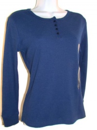 Charter Club Intimates Henley Waffle Long Sleeve Sleep Shirt (XS, Blue) Charter Club Intimates Henley Waffle Long Sleeve Sleep Shirt (XS, Blue)