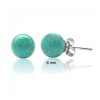 Bling Jewelry 925 Sterling Silver Turquoise Gemstone Ball Stud Earrings 8mm