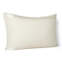 A silk border adds a textural luxury to this luminous Donna Karan sham--a simple way to infuse your boudoir with elegance. A silk border adds a textural luxury to this luminous Donna Karan sham--a simple way to infuse your boudoir with elegance.