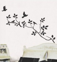 Modern House Spring Birds on the Tree Branch removable Vinyl Mural Art Wall Sticker Decal Modern House Spring Birds on the Tree Branch removable Vinyl Mural Art Wall Sticker Decal