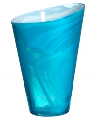 Electrify your home with the eye-catching Candy Blue collection from Sea Glasbruk. Caribbean blues swirl and wrap the minimalist glass vase in a sweet celebration of color. With an askew rim and slick, glazed finish. Electrify your home with the eye-catching Candy Blue collection from Sea Glasbruk. Caribbean blues swirl and wrap the minimalist glass vase in a sweet celebration of color. With an askew rim and slick, glazed finish.