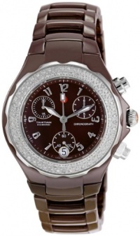Michele Women's MWW12A000011 Tahitian Diamond Ceramic Chocolate Chronograph Watch Michele Women's MWW12A000011 Tahitian Diamond Ceramic Chocolate Chronograph Watch