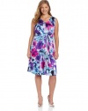 Jones New York Women's Plus-Size Burst Pleat Dress