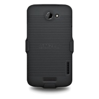 Amzer AMZ93808 Shellster Case Cover Holster for HTC One X - Retail Packaging - Black