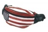 Genuine Leather USA Flag Fanny Pack, Stars & Stripes Waist Bag or Belt Bag. Great for Travel or Everyday Use