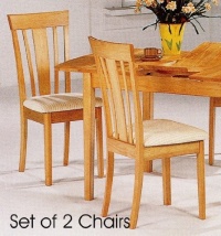 Set of 2 Contemporary Natural Finish Dining Chairs w/Cushion Seat Set of 2 Contemporary Natural Finish Dining Chairs w/Cushion Seat