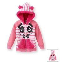 Belle du Jour Toddler Girls Hooded Zip-up Sweatshirt, Pink Panda, Size 2T Belle du Jour Toddler Girls Hooded Zip-up Sweatshirt, Pink Panda, Size 2T