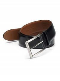 THE LOOKSmooth, glossy leather designMetal, square buckleNotch closureTHE MEASUREMENTWidth, 1THE MATERIALBelgium leatherORIGINMade in CanadaThis item was originally available for purchase at Saks Fifth Avenue OFF 5TH stores. THE LOOKSmooth, glossy leather designMetal, square buckleNotch closureTHE MEASUREMENTWidth, 1THE MATERIALBelgium leatherORIGINMade in CanadaThis item was originally available for purchase at Saks Fifth Avenue OFF 5TH stores.