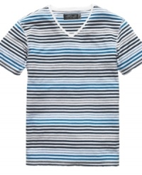 Stripe it up. This T shirt from Retrofit will be your go-to casual piece for weekends to come. Stripe it up. This T shirt from Retrofit will be your go-to casual piece for weekends to come.