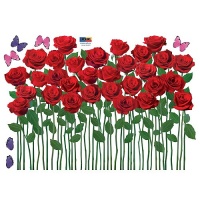 Nursery Easy Apply Wall Sticker Decorations - Roses and Butterfly Field Nursery Easy Apply Wall Sticker Decorations - Roses and Butterfly Field