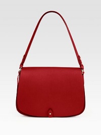 Clean and structured, this stunning design of butter-soft Italian leather is simply timeless. Shoulder strap, 10½ dropFlap closure with leather pullTwo inside open pockets13½W X 9¼H X 3DMade in Italy Clean and structured, this stunning design of butter-soft Italian leather is simply timeless. Shoulder strap, 10½ dropFlap closure with leather pullTwo inside open pockets13½W X 9¼H X 3DMade in Italy