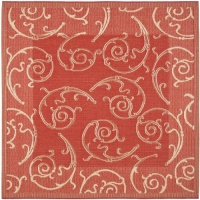 Safavieh Courtyard Collection CY2665-3707-7SQ Red and Natural Indoor/Outdoor Square Area Rug, 6-Feet 7-Inch Safavieh Courtyard Collection CY2665-3707-7SQ Red and Natural Indoor/Outdoor Square Area Rug, 6-Feet 7-Inch