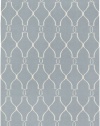 5' x 8' Rectangular Surya Area Rug by Jill Rosenwald FAL1005-58 Foggy Blue/Ivory Color Flatwoven in India Fallon Collection