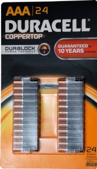 Duracell Coppertop AAA Batteris, 24 pack, Made in USA Duracell Coppertop AAA Batteris, 24 pack, Made in USA