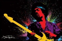 Jimi Hendrix Poster Paint Splash Poster Print, 36x24 Poster Print, 36x24 Music Poster Print, 36x24