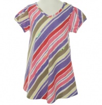 DKNY V-Neck Striped Shirt Egret Small DKNY V-Neck Striped Shirt Egret Small