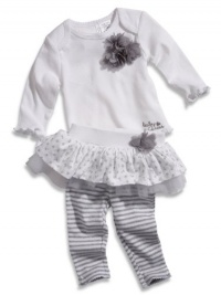 GUESS Kids Girls Newborn Long-Sleeve Tee and Tutu Set (0-, WHITE (6/9M)