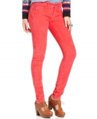 An update to the colored-denim trend, these hot-hued Free People skinny corduroys are perfect for a chic cold-weather look! An update to the colored-denim trend, these hot-hued Free People skinny corduroys are perfect for a chic cold-weather look!