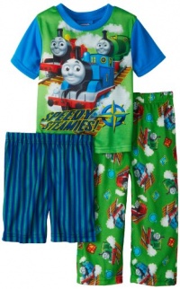 AME Boy's Happy Trains Thomas 3-Piece Sleepwear Set, Multi, 4T AME Boy's Happy Trains Thomas 3-Piece Sleepwear Set, Multi, 4T