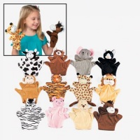 6 Plush Velour Animal Hand Puppets 6 Plush Velour Animal Hand Puppets
