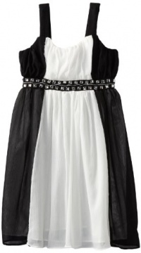 Bloome Girls 7-16 Plus Size Chiffon Dress, Black/White, 18.5 Bloome Girls 7-16 Plus Size Chiffon Dress, Black/White, 18.5