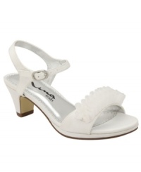 Best of the bunch. These satin, ruched shoes from Nina will make her feel like the princess she is. Best of the bunch. These satin, ruched shoes from Nina will make her feel like the princess she is.