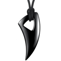 Men's Black 316l Stainless Steel Alpha Spear Pendant Chain Necklace Men's Black 316l Stainless Steel Alpha Spear Pendant Chain Necklace