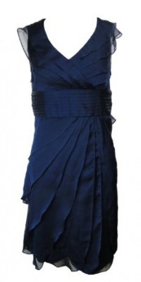 Adrianna Papell Women's Tiered Ruffle V-Neck Dress Adrianna Papell Women's Tiered Ruffle V-Neck Dress