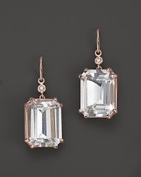 Lisa Nik 18K Rose Gold Octagon Quartz and Diamond Earrings Lisa Nik 18K Rose Gold Octagon Quartz and Diamond Earrings