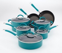 KitchenAid Aluminum Nonstick 12-Piece Cookware Set, Peacock KitchenAid Aluminum Nonstick 12-Piece Cookware Set, Peacock