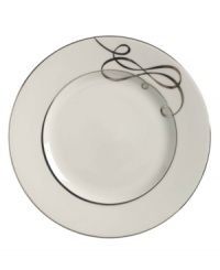 Sweet yet sophisticated, a loopy ribbon design sweeps across these porcelain dinner plates from Mikasa. Complete with a sparkling platinum rim, this flirty pattern captivates everyone at your dinner table. Sweet yet sophisticated, a loopy ribbon design sweeps across these porcelain dinner plates from Mikasa. Complete with a sparkling platinum rim, this flirty pattern captivates everyone at your dinner table.