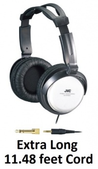 JVC Over-the-Ear Comfortable Stereo Headphones with Extra Long 11 feet Cord, 40mm Driver & Adjustable Cushioned Headband JVC Over-the-Ear Comfortable Stereo Headphones with Extra Long 11 feet Cord, 40mm Driver & Adjustable Cushioned Headband