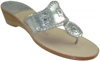 Jack Rogers Navajo Mid Wedge Women's Silver Metallic Thong Sandals Jack Rogers Navajo Mid Wedge Women's Silver Metallic Thong Sandals