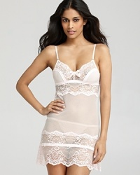 Pleasure State's sheer chemise with delicate lace accents boasts romantic, feminine feel. Pleasure State's sheer chemise with delicate lace accents boasts romantic, feminine feel.