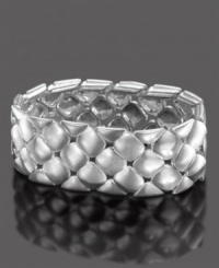 Fossil Bracelet, Silver-Tone Diamond Pattern Stretch Bracelet Fossil Bracelet, Silver-Tone Diamond Pattern Stretch Bracelet