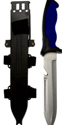 SE KHK2281-1 12-Inch Dive Knife with Hard Sheath, Blue SE KHK2281-1 12-Inch Dive Knife with Hard Sheath, Blue