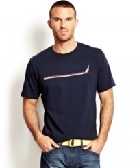 Steer yourself to great casual style with this sailing-inspired t-shirt from Nautica. Steer yourself to great casual style with this sailing-inspired t-shirt from Nautica.
