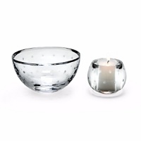 Kate Spade and Lenox join together to bring ease, elegance and understated wit to the table. The crystal giftware line reflects kate's appreciation for elegance and beauty. Larabee Dot features frosted dots on crystal. Kate Spade and Lenox join together to bring ease, elegance and understated wit to the table. The crystal giftware line reflects kate's appreciation for elegance and beauty. Larabee Dot features frosted dots on crystal.