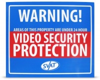 Svat Vu101-Sgn Reflective Aluminum Security System Warning Sign, Octagonal Svat Vu101-Sgn Reflective Aluminum Security System Warning Sign, Octagonal