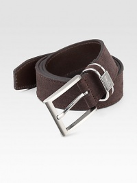 The finishing touch to elevate your next casual ensemble, crafted in soft suede with brushed silver buckle and logo loop.SuedeAbout 1½ wideMade in Italy The finishing touch to elevate your next casual ensemble, crafted in soft suede with brushed silver buckle and logo loop.SuedeAbout 1½ wideMade in Italy