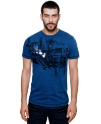 A slick graphic pattern gives this Marc Ecko Cut & Sew tee its modern edge. A slick graphic pattern gives this Marc Ecko Cut & Sew tee its modern edge.