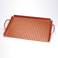 The sizzling Grilltop Collection from Outset provides a secure venue for all of your barbecue adventures. Impeccably manufactured to meet exclusive standards in outdoor entertaining, the quality of Outset's barbeque tools are peerless. Hand washing is suggested. Dimensions: 17 x 11. Features: Non-stick copper color silicone coating over carbon steel. The sizzling Grilltop Collection from Outset provides a secure venue for all of your barbecue adventures. Impeccably manufactured to meet exclusive standards in outdoor entertaining, the quality of Outset's barbeque tools are peerless. Hand washing is suggested. Dimensions: 17 x 11. Features: Non-stick copper color silicone coating over carbon steel.